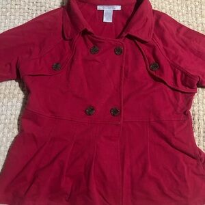 Charlotte Russe Burgundy Double-Breasted Trench Coat